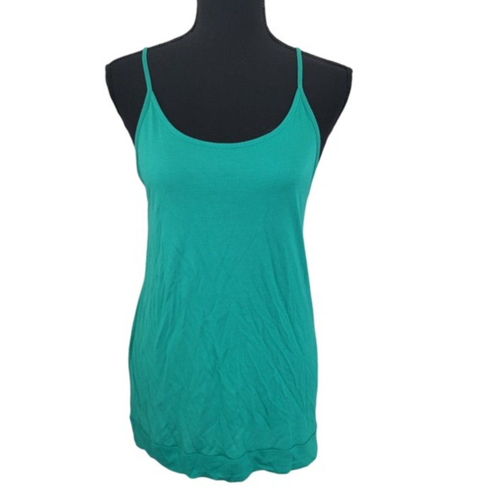Banana Republic Teal Spaghetti Strap Round Neckline Long Tunic Tank Top Sz Small